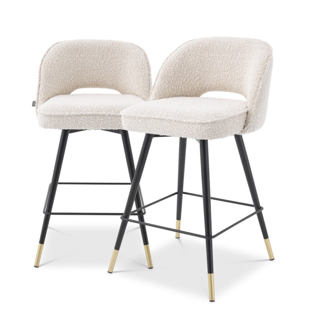 Counterstoel Cliff set van 2 Bouclé - Afbeelding 2